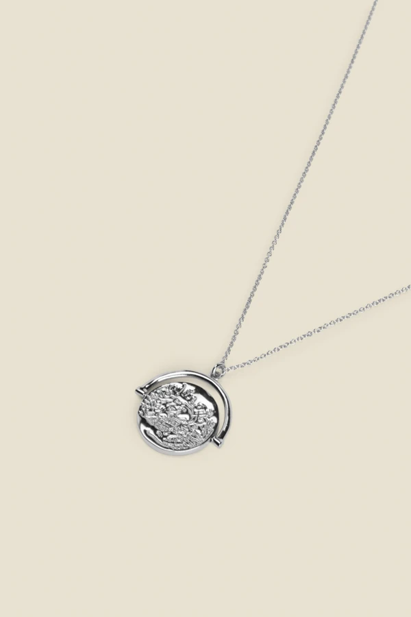 Silver Coin Pendant Necklace 2 Silver Coin Pendant Necklace - Image 2