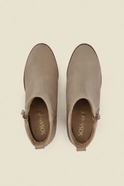 April Grey Leather Zip Heeled Ankle Boot -Opal & Oak Store web a22fw009 c rt