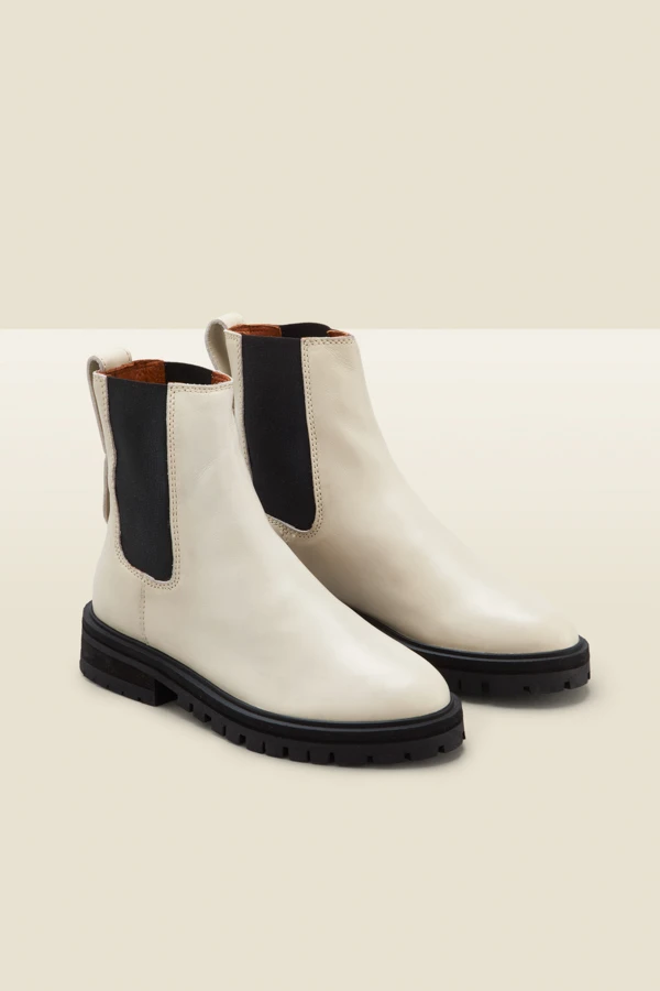 Dita Cream Chunky Sole Leather Chelsea Boot 2 Dita Cream Chunky Sole Leather Chelsea Boot - Image 2