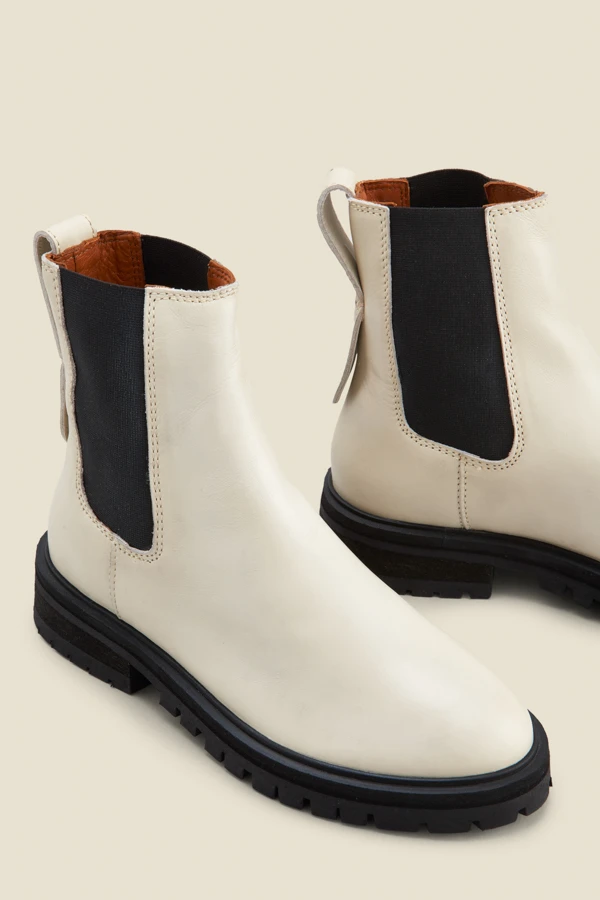 Dita Cream Chunky Sole Leather Chelsea Boot 3 Dita Cream Chunky Sole Leather Chelsea Boot - Image 3