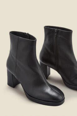 Naomi Black Leather Block Heel Platform Ankle Boot -Opal & Oak Store web a22fw039bk d