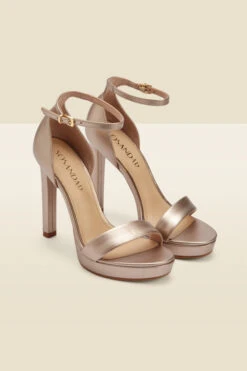 Serene Gold Leather Barely There Platform Heels -Opal & Oak Store web a22fw041mc a