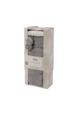 Grey Totes Textured Slipper Socks With Tassel Detail -Opal & Oak Store web a23ac051gy0015 1