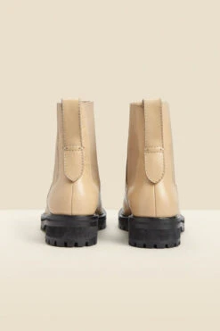 Ecru Chunky Sole Leather Chelsea Boot -Opal & Oak Store web a23fw007nl0001 d
