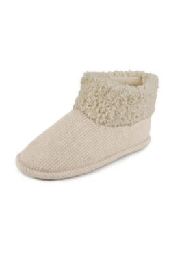 Cream Cable Knit Boot Slippers -Opal & Oak Store web a23fw100nl0001 2