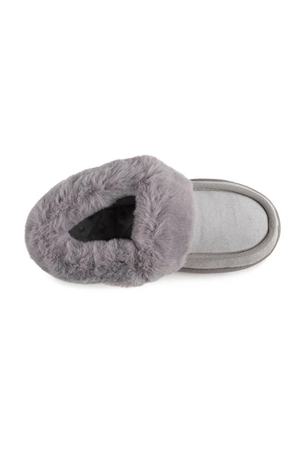 Grey Suede Faux Fur Lined Boot Slippers 5 Grey Suede Faux Fur Lined Boot Slippers - Image 5