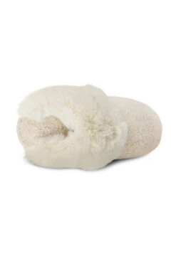 Cream Totes Textured Faux Fur Mule Slippers -Opal & Oak Store web a23fw105nl0001 5