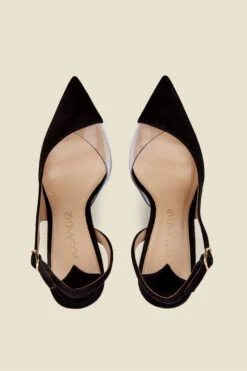 Carmen Black Suede Slingback Court Shoe With Perspex Detail -Opal & Oak Store web carmen 3
