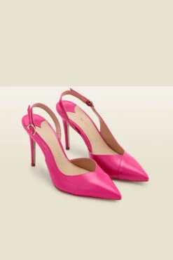 Carmen Hot Pink Leather Slingback Court Shoe 10 Carmen Hot Pink Leather Slingback Court Shoe -Opal & Oak Store web carmen pink