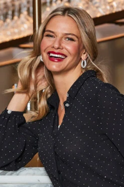 Silver Rhinestone Detail Chunky Hoop Earrings 6 Silver Rhinestone Detail Chunky Hoop Earrings -Opal & Oak Store web crop 2310 37 a23tw069bk0001 a23bd012mc0005 37 042