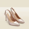 Sierra Champagne Gold Leather Slingback Court Shoe