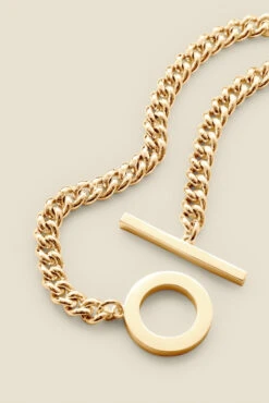 Gold Plated Toggle Detail Necklace -Opal & Oak Store web s22ac032mc0017 2