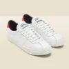 Superga White Leather Orange Heel Trainers