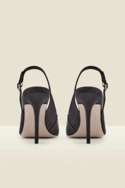 Eve Black Rhinestone Detail Slingback Court Shoe -Opal & Oak Store web s22fw019bk b