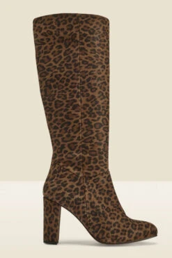 Leopard Print Suede Zip Knee High Boot -Opal & Oak Store web sa18fw39ld b rt