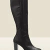 Blake Black Leather Zip Knee High Boots