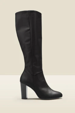 Blake Black Leather Zip Knee High Boots