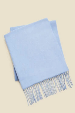 Powder Blue Super Soft Wool & Cashmere Blend Scarf -Opal & Oak Store web sosander blue 2