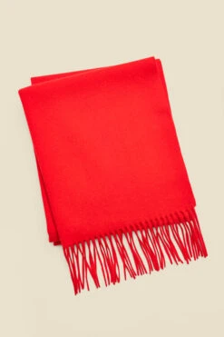 Red Super Soft Wool & Cashmere Blend Scarf -Opal & Oak Store web sosander red 2