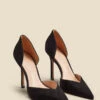 Black Suede Sweetheart Court Shoe